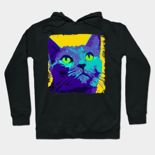 Russian Blue Pop Art - Cat Lover Gift Hoodie